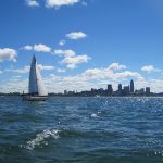 I had a great day for it. My plan was to sail through the night and get to Port Dover, Ontario. (This is just a boat I passed - not me.)