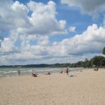 The second day in Port Dover was a good day to be in harbor. It was a beautiful day but it was blowing close to 30 knots. Port Dover has a great beach.