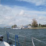 I stayed at the Buffalo Yacht Club. Technically, the Buffalo Yacht Club is in the Black Rock Canal which protects it from current that is being created in Lake Erie as it drains into the Niagara River. In the distance, you can see the Peace Bridge.