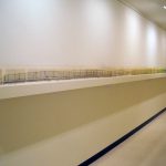 This is one my favorite pieces. There was an exhibit by Buffalo artist, Joan Linder. Her works were primarily ink on paper and the exhibit “explores toxic waste sites in Buffalo.” This piece is made on Moleskine notebooks where she makes one illustration that spans six notebooks – making it over 50 feet long.