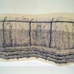 The illustration is a detailed view of the fence outside a toxic waste dump. Very interesting.