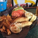 Perch sandwich and a couple beers at the Westview Tavern on Pelee Island.