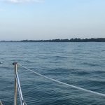 September 21, 2017 - I left Colchester a little after 8 a.m. - again with very little wind. I minded the lack of wind less than most days because I knew I'd be motoring up the Detroit River anyway. It took me about 2 hours in Lake Erie to get to the mouth of the river.