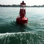 Once in the river, I was going against the current. In flat calm, my 14 HP diesel engine pushes my 9,000 pound boat at about 4.7 knots. Most of this day, I made less than 3 knots because of the river current.