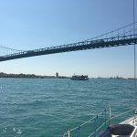 September 24, 2017 - Kathleen dropped me off at the boat Sunday morning and she drove home. I headed back down the river. This is the Detroit Princess under the Ambassador Bridge. As the Detroit Princess passed me, I think every passenger onboard waved to me. Very nice.