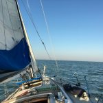 After abandoning that marina, I needed to decide where to go next. The next closest marina was 2 hours away in Ontario. I decided to sail all the way to Kelleys Island. With the wind I was getting, I'd get there by noon the next morning. It was going to be a long night. Luckily, a little wind (8-10 knots) arrived and I was making 4-5 knots.