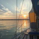 September 25, 2017 - After dropping anchor around 3 a.m. I sat in the cockpit and had a couple glasses of Bourbon and watched the stars. It was wonderful. I was awakened around 8 a.m. by a dog on shore barking at my solitary boat. I got up and made coffee.