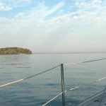 After breakfast I motored around the west side of Kelleys. You can see Perry's Monument on South Bass Island.