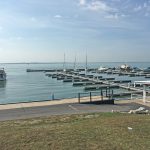 I worked here for a couple hours. In the distance you can see the mainland.