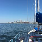 Even though it was quite hot, it turned out to be a decent sailing day. I made the 46 miles in a little less than 9.5 hours.