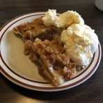 Our apple pie. They would only sell us apple pie. “Are you out of berry pie?” “No. We have some but those are for tonight. We had a big Father’s Day and we sold all of today’s pie yesterday.” “Can you cut one of tonight’s pie now?” (It was 3 pm.) “No. Those are for tonight.” They were very nice people and the apple pie was delicious. But, there was certainly something about the logic that goes into cutting berry pie that we just didn’t understand. Kathleen got a serious case of the giggles when the man sitting next to us was asked how he liked his pie. His terse response: “It’s fine. But it’s my least favorite kind of pie.” He obviously was there for the berry too.