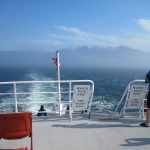 I’ve always wanted to see the Strait of Juan de Fuca and we crossed it by ferry from Washington to Victoria, British Columbia. This is a view back towards Mount Olympus
