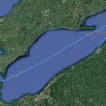 This is my satellite track for the LESC with highlights. People have asked me about the zigzags near Buffalo. Since a sailboat can’t sail directly into the wind, one must tack into the wind, going back and forth going as close to the wind as possible. You can see the angle change on that last tack (before I took an unplanned nap). That’s because the angle of the wind was changing, and I was able to go a little better in the direction I actually wanted to go. When I woke up, the wind was favorable to go directly to Erie.
