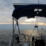 Just before sunset on the first day. This is my last view of a couple companions for a few days. Directly behind me is Wally on Odyssey and way off to the left is Rod on Windigo II. Both finish way before me but at this point, I had hopes of not being last.