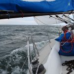 Day 2 was quite the day. By now, I was in the back of the fleet but the conditions were fast and I was flying. Unfortunately, my autohelm was having a hard time keeping up. I was getting 3-5 foot quartering waves from starboard in 20 knots of winds for about 7 hours. I spent most of the day assisting my autohelm which would alarm if I left it for more than a couple minutes. It was exhausting.