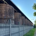 There is a huge tomato processing factory in Leamington. I came upon these huge wooden vats. As best I could tell, they were not being used. Some of them, I could see sunlight through their slats.