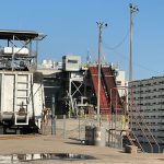 But the factory looked to be in full production. There were trucks staged behind the factory with huge double trailers overfilled with tomatoes waiting to unload. From what I could find out, the factory is making about 200 different products for Heinz and Costco.