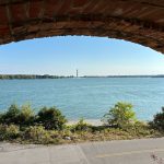 Looking through it, you can see Perry’s Monument on South Bass Island.