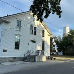 9/17/24 – It was so quiet – and I had great internet – that I stayed at Middle Bass for another day to work. I walked to the “General Store” for a pizza in the evening. This is the town hall and a church.