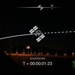 That night was beautiful. It was a clear night with a full moon. I got a notice that the International Space Station was passing overhead. This is the augmented reality screen to help me spot the station.