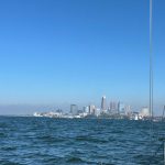 It was a lovely day. There was not much wind but I made the motorsail to Cleveland in about nine hours. It was a great trip.